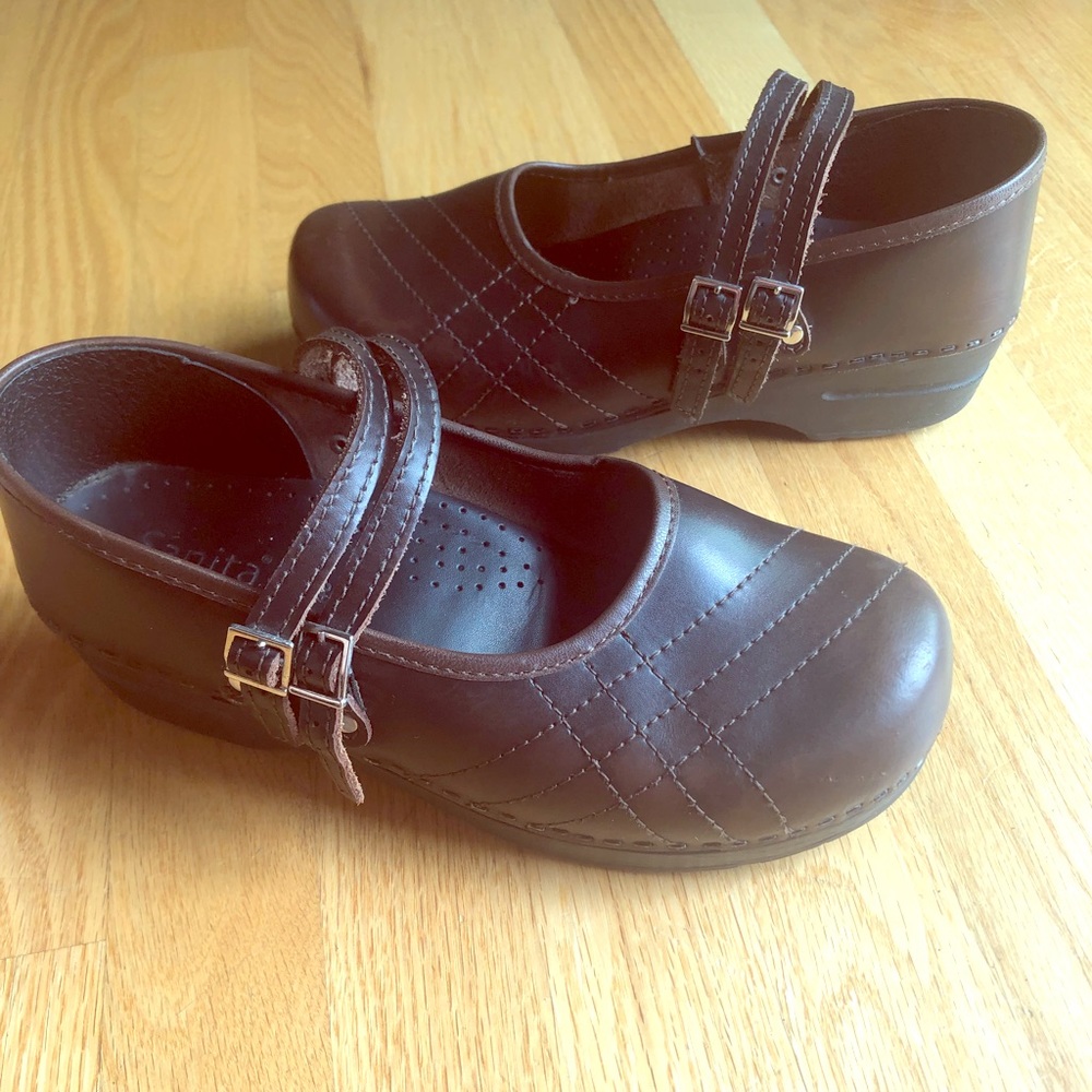 Size 40 Brown Sanita Mary Jane clogs